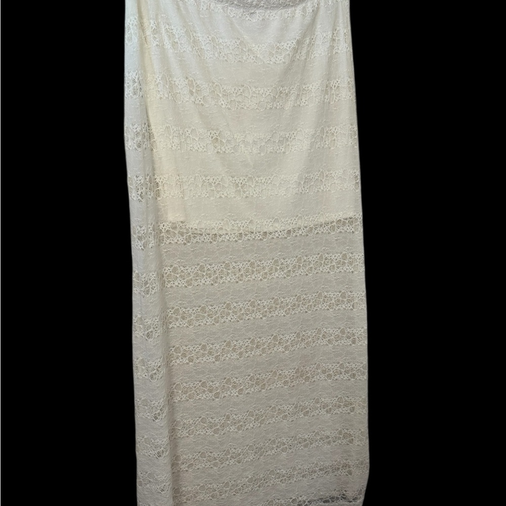 Lily White Cream Lace Maxi Skirt